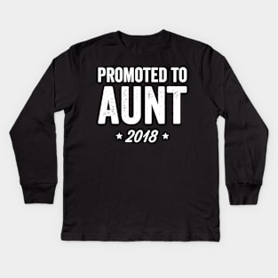 Promoted to aunt 2018 Kids Long Sleeve T-Shirt